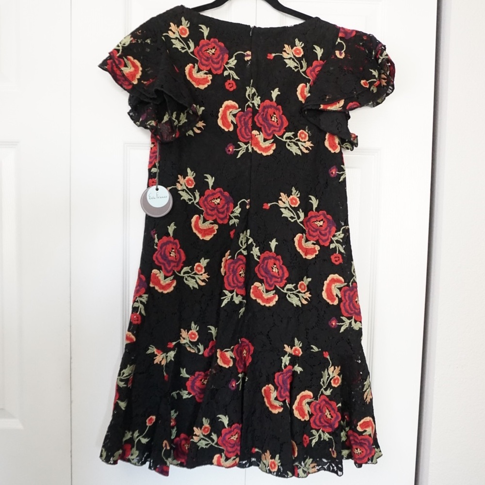 NWT Eva Franco Lotus Floral Embroidered lace dress - Picture 6 of 8